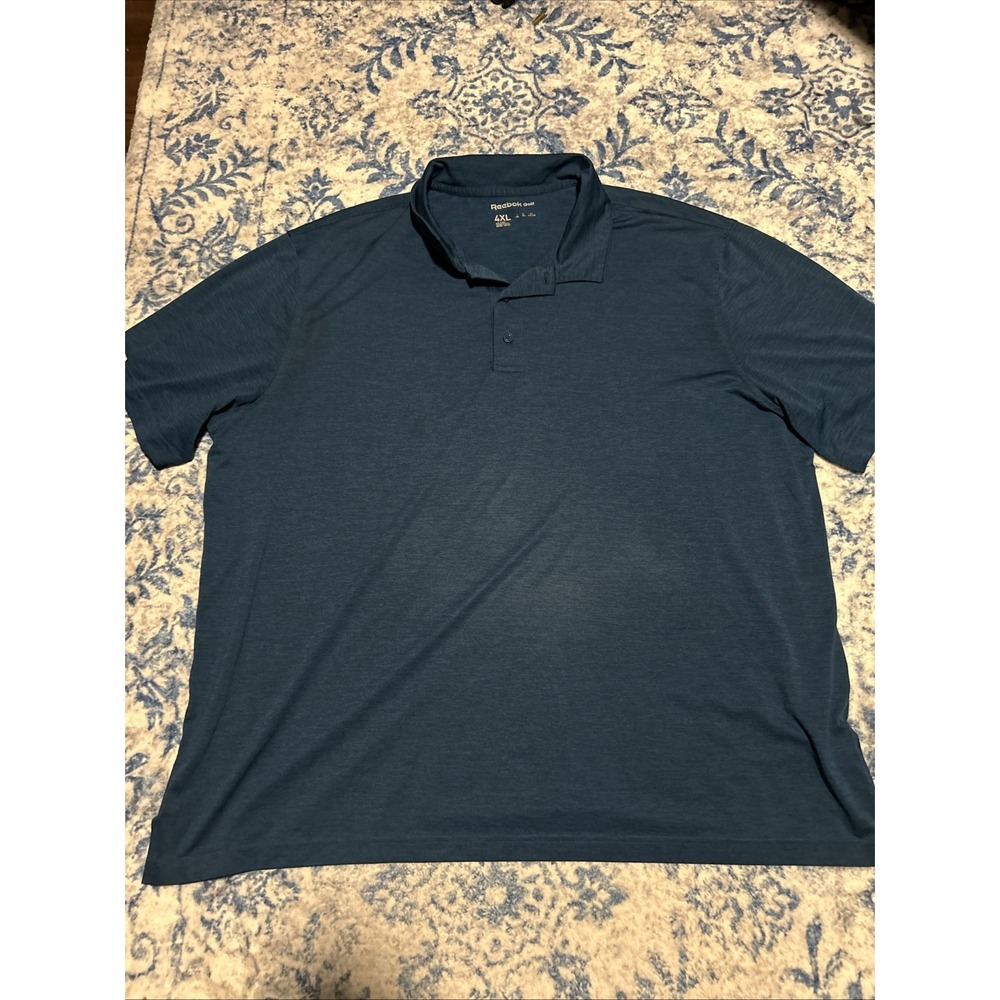 Reebok Polo Shirt Mens 4XL Blue Golf Athletic Stretch Performance Casual
